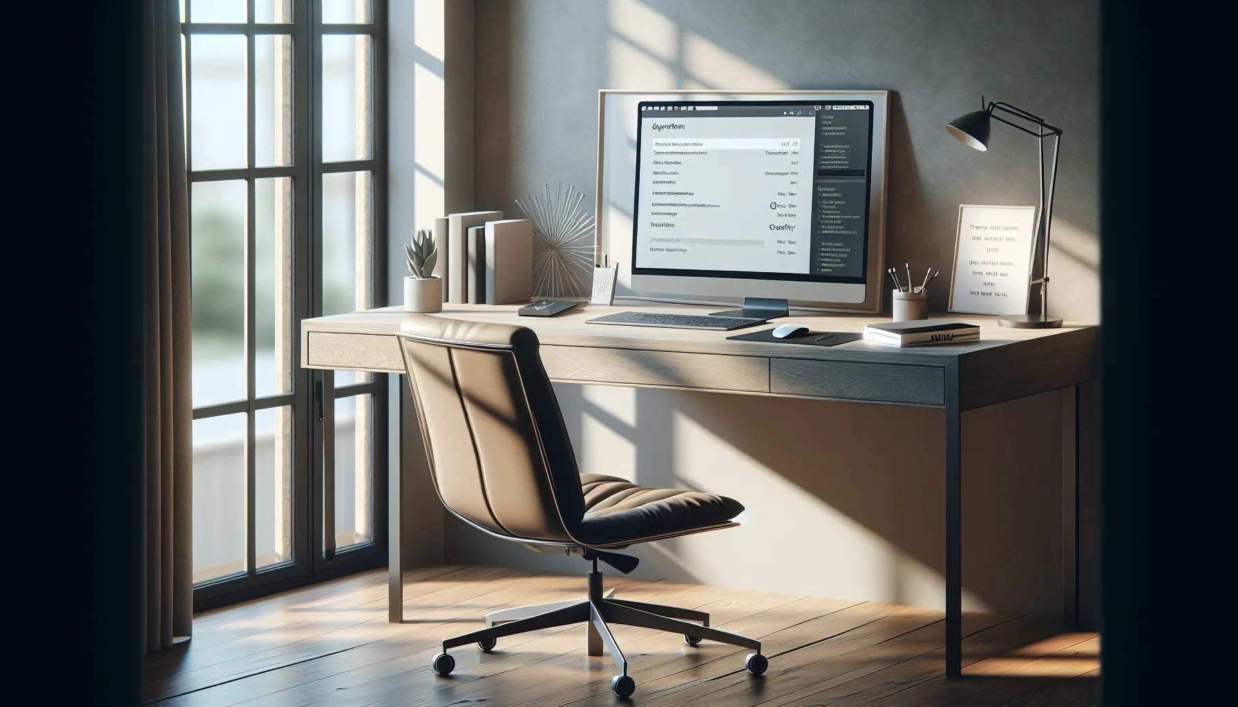 modern home office with a laptop displaying installation requirements for MozillaD5.2F5.