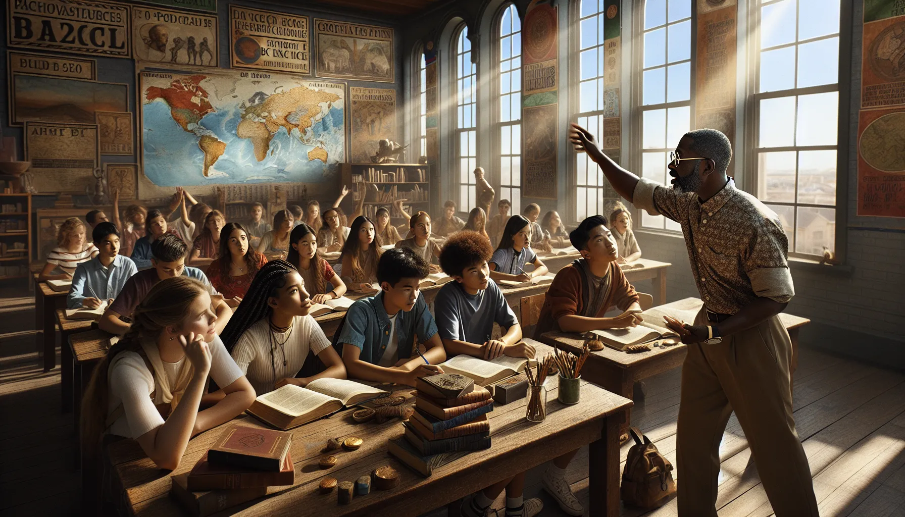 students discussing BC and BCE in a diverse classroom setting.