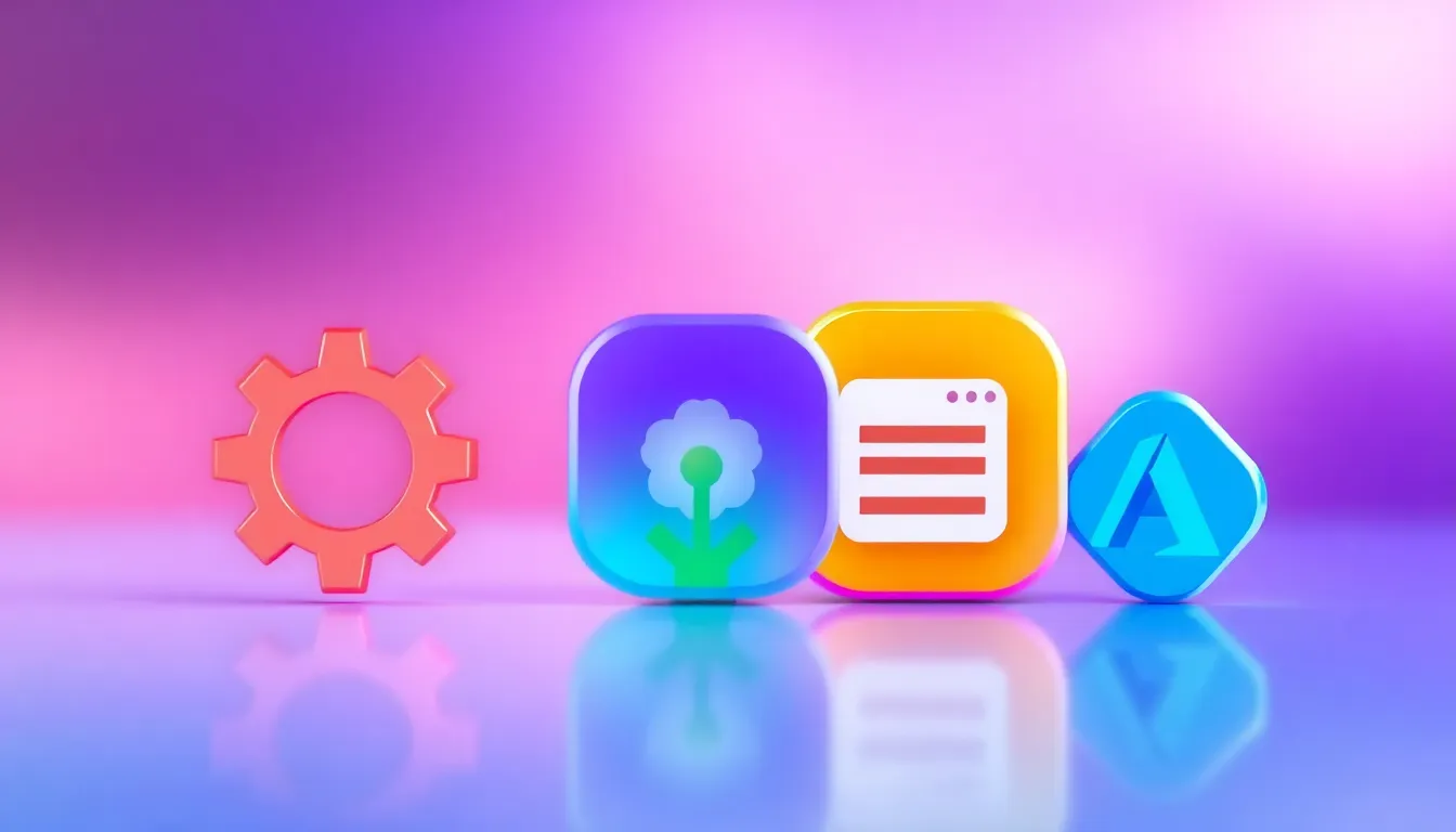 various Azure DevOps icons on a professional background.