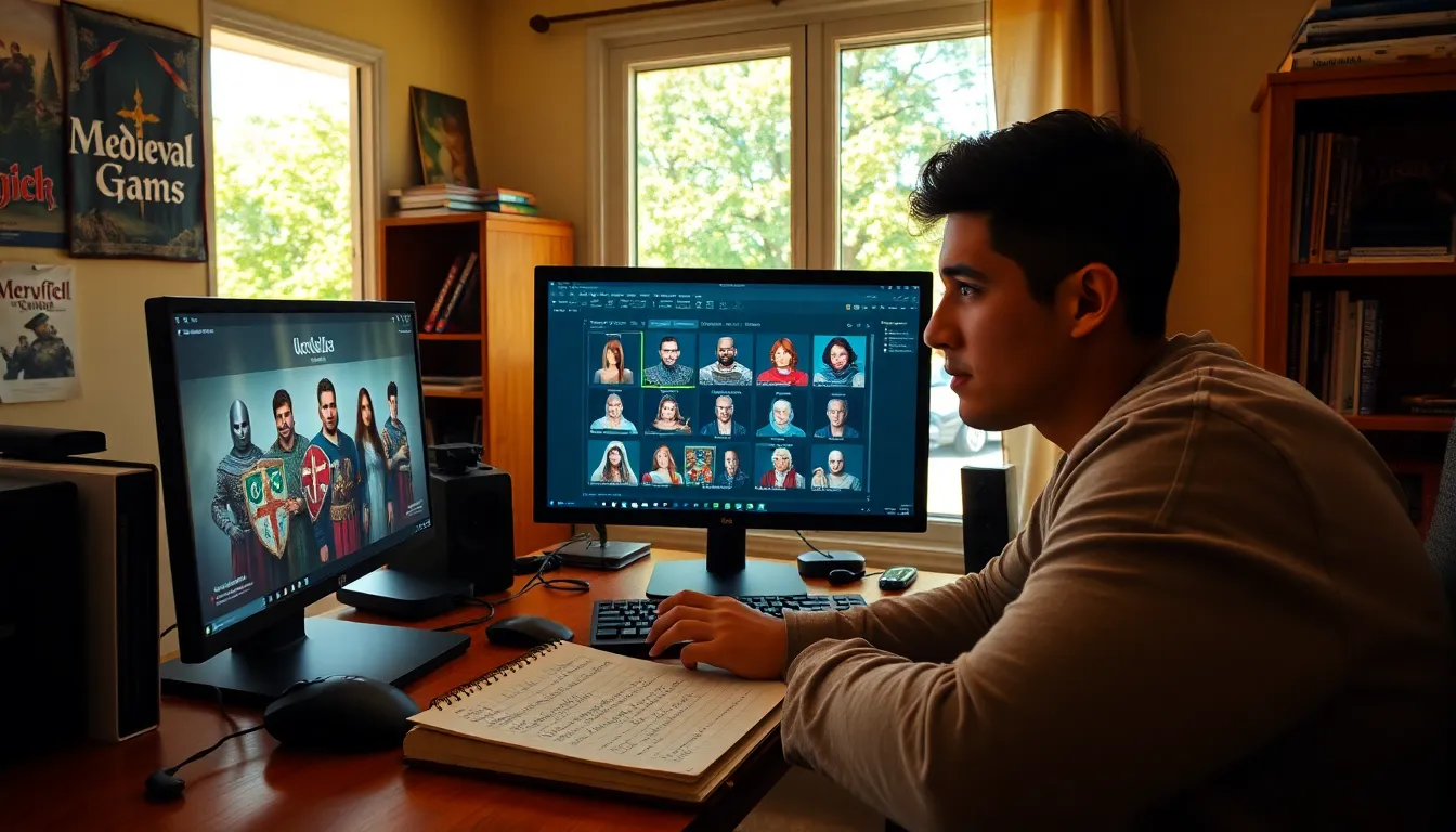 A gamer focused on Ck2Generator in a cozy, well-lit home office.
