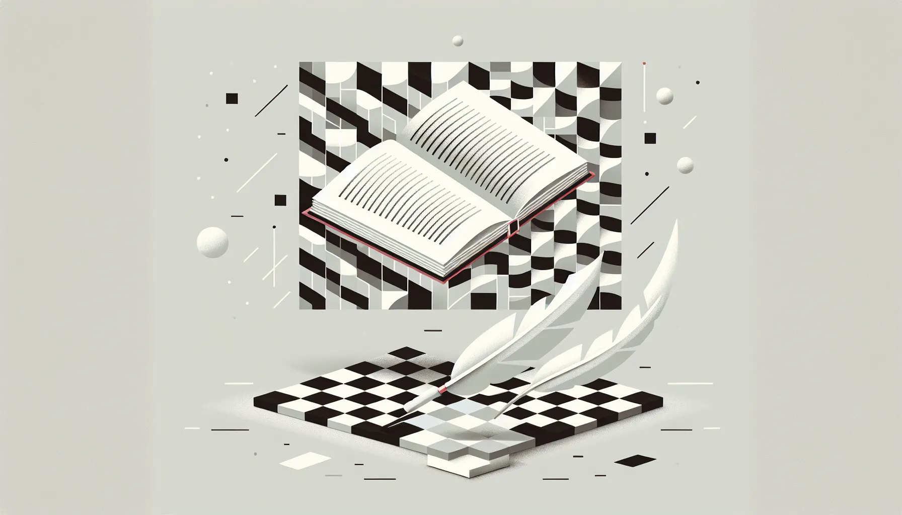 Open book with quill pen on Croatian pattern background representing literature study