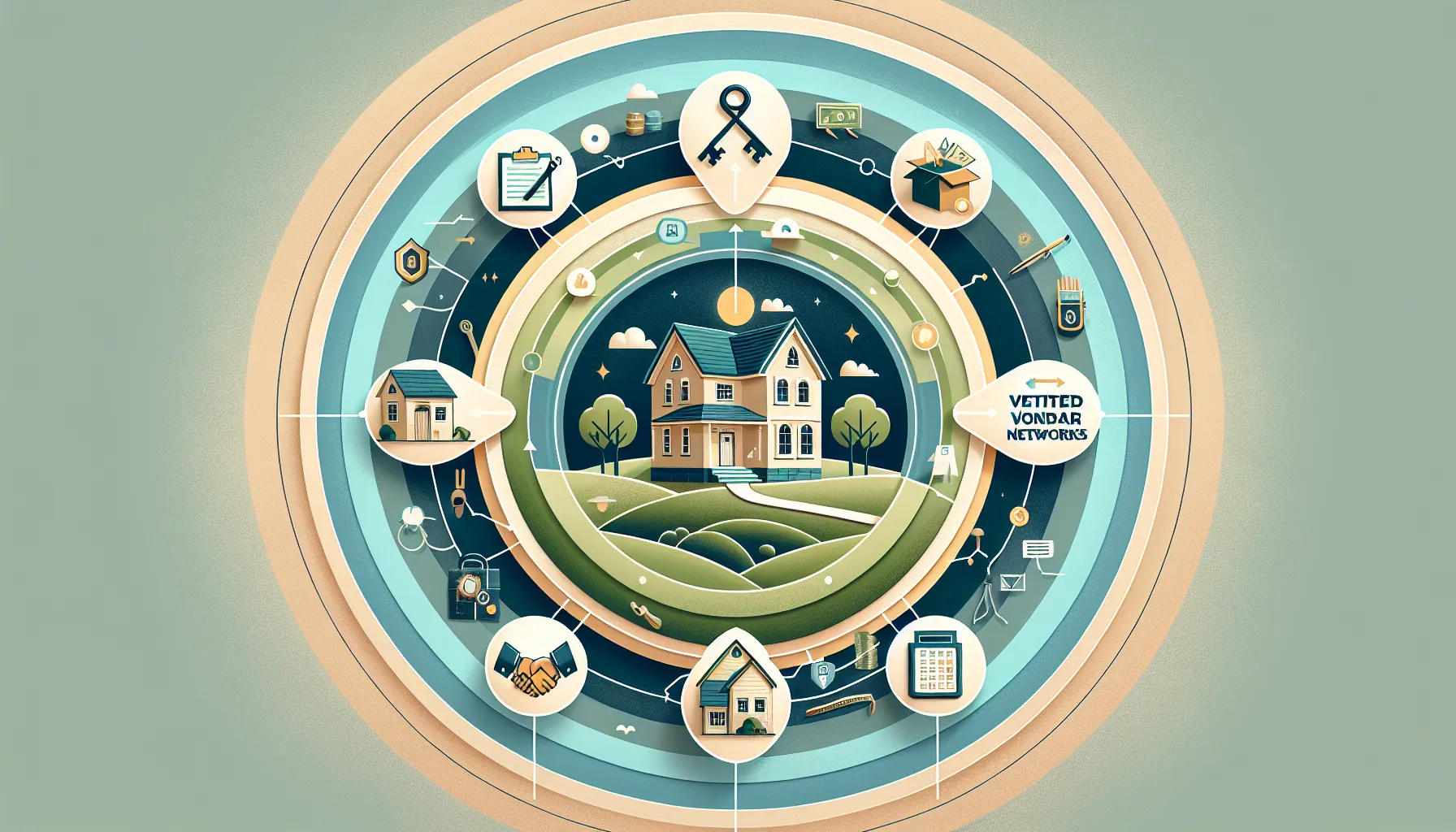 illustration of layered property support resources for Orinda homeowners