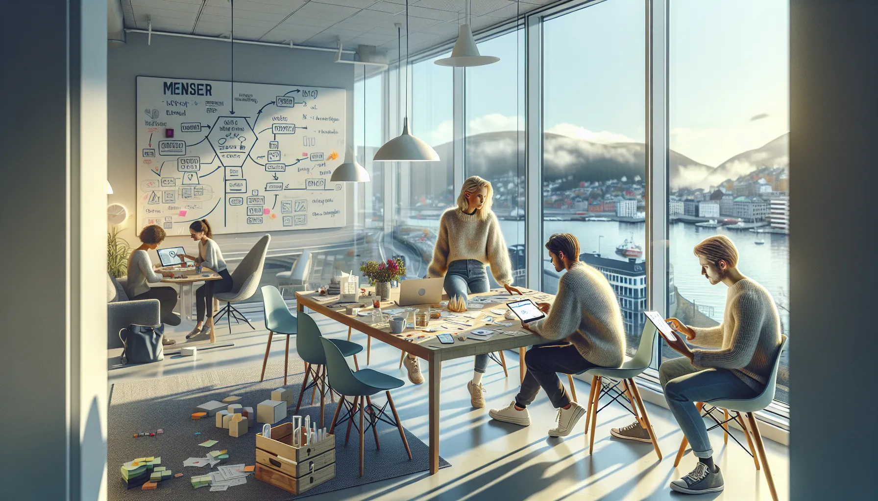 Team in norwegian startup tests rough prototypes to guide innovation decisions.