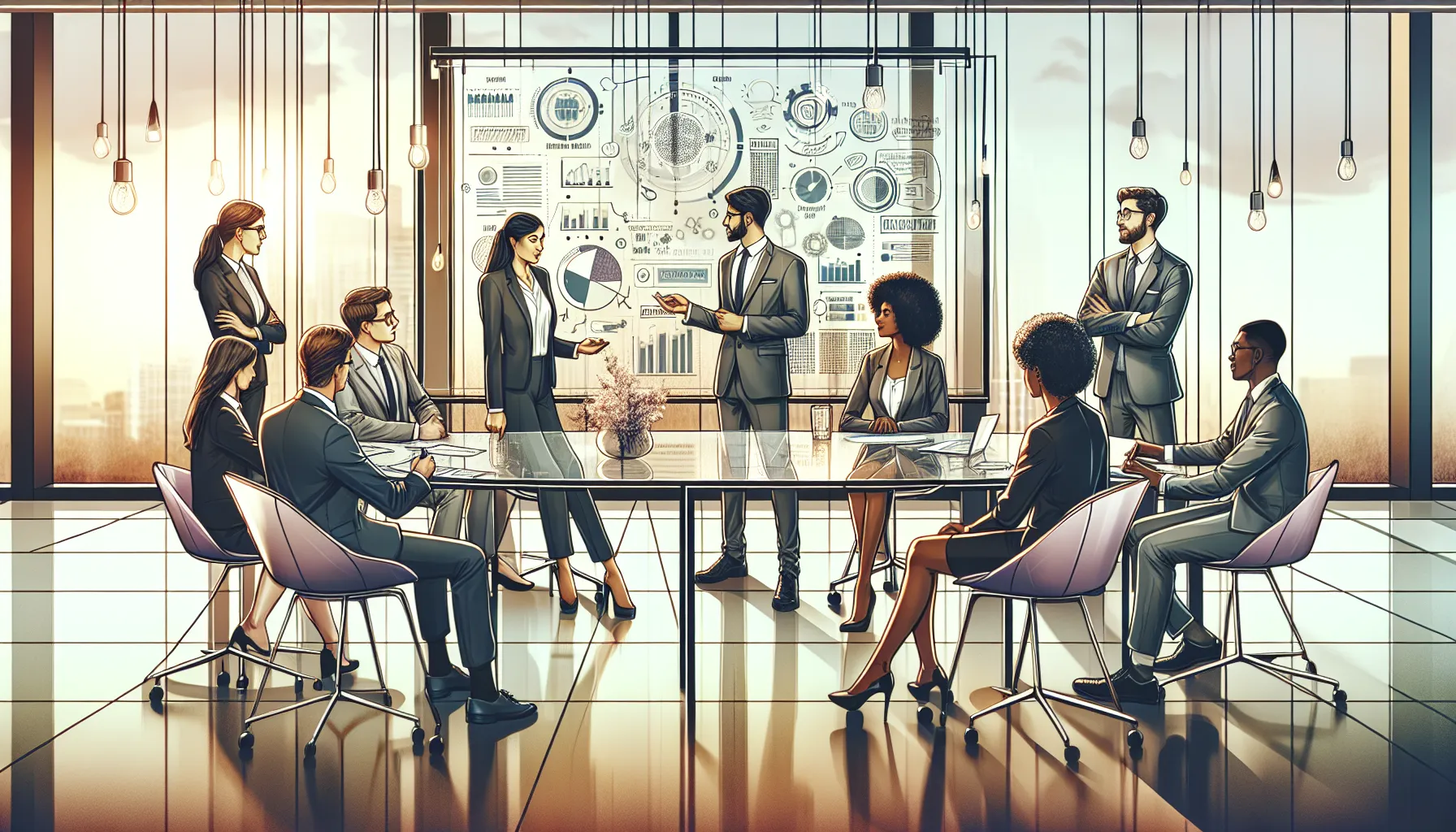 diverse team discussing challenges in a modern office.