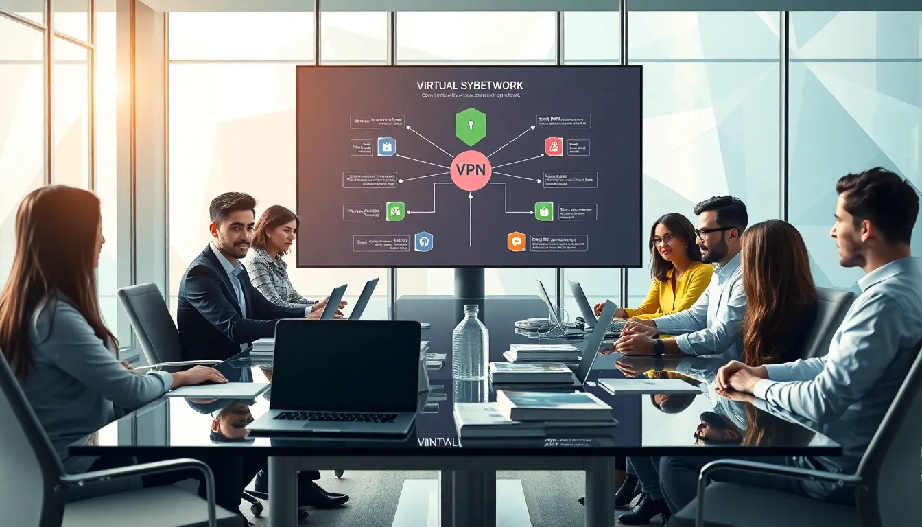 diverse team collaborating on online security solutions in a modern office.