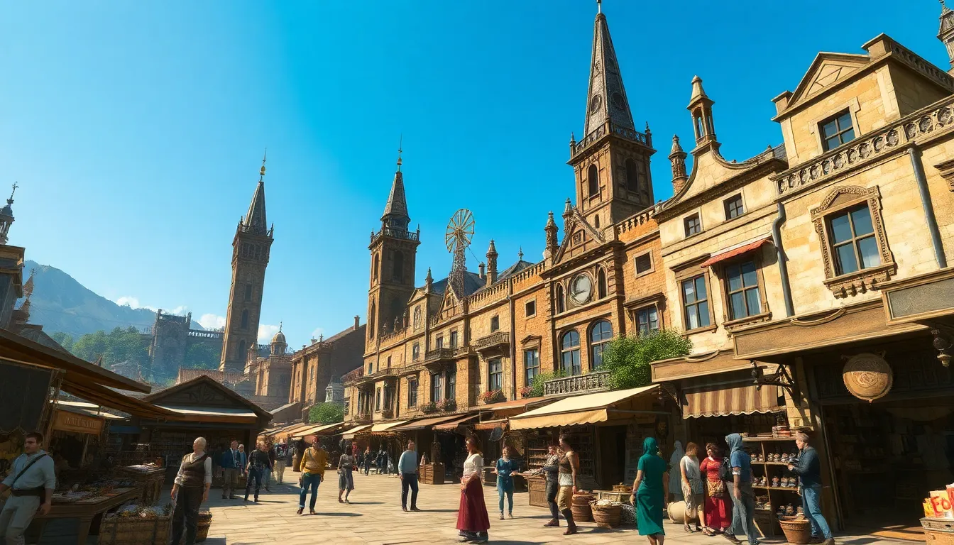 a vibrant market scene in pre-crisis Kvatch.