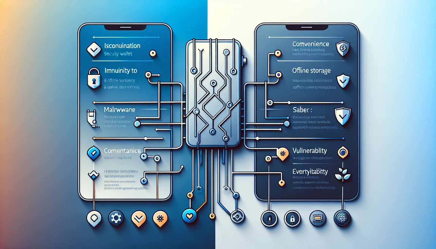 Comparison chart showing hardware wallet versus software wallet security features for Litecoin storage