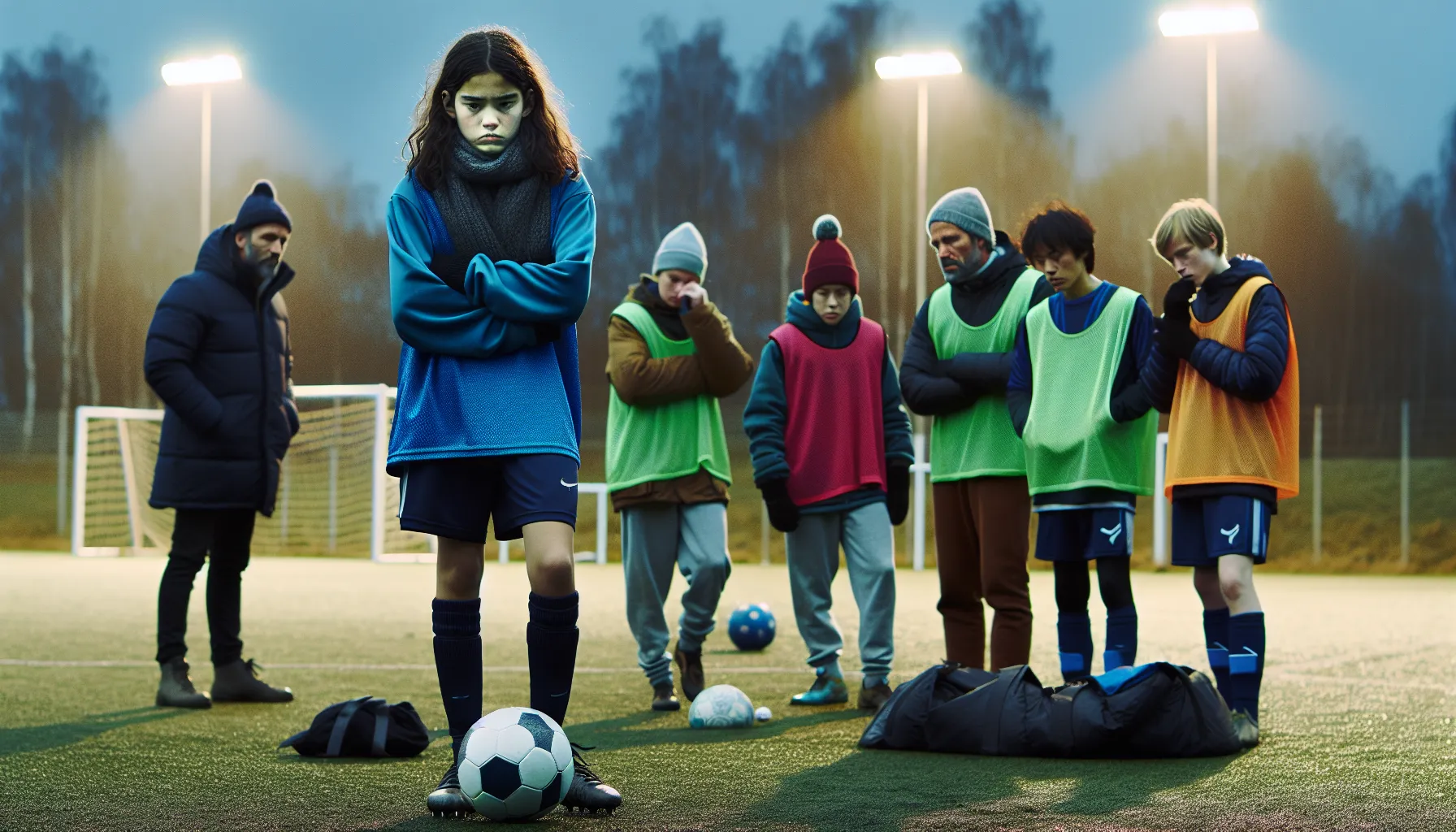 Hvordan idrettslag kan skape en mobbefri kultur 2 Isolated norwegian youth footballer ignored by teammates during practice.