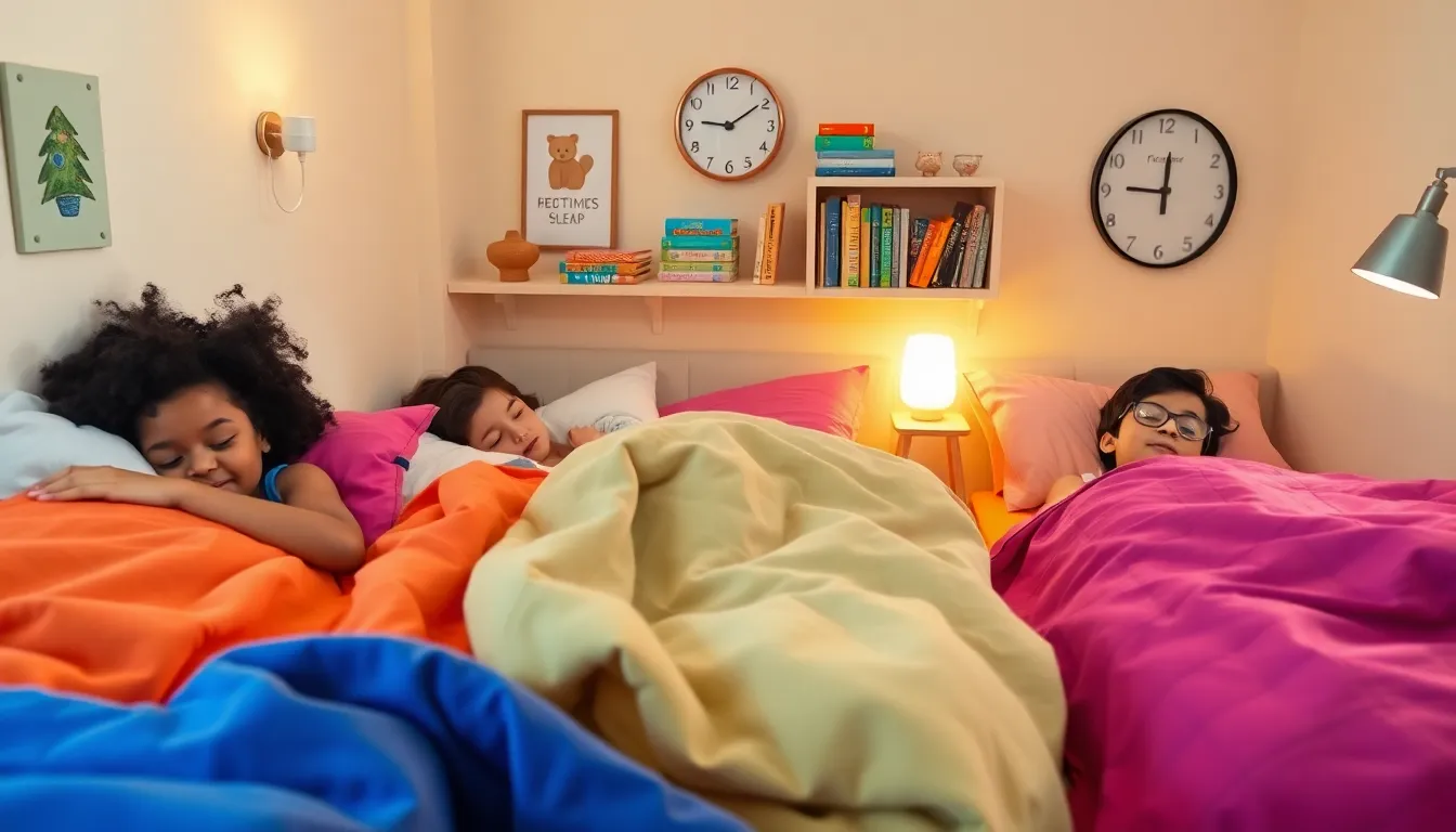 children sleeping peacefully in a cozy bedroom.