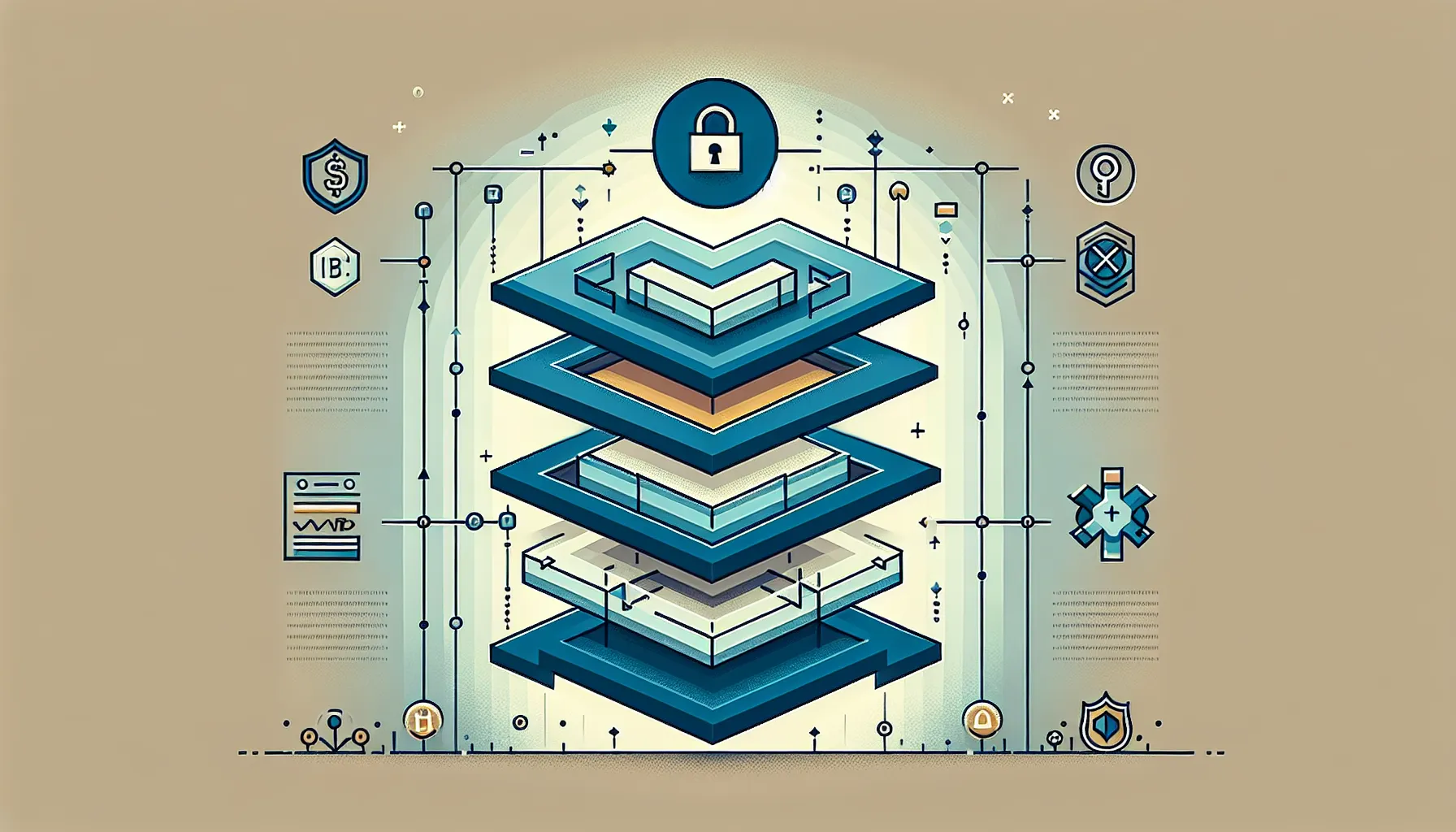 Layered illustration showing blockchain wallet address structure and cryptographic generation process.