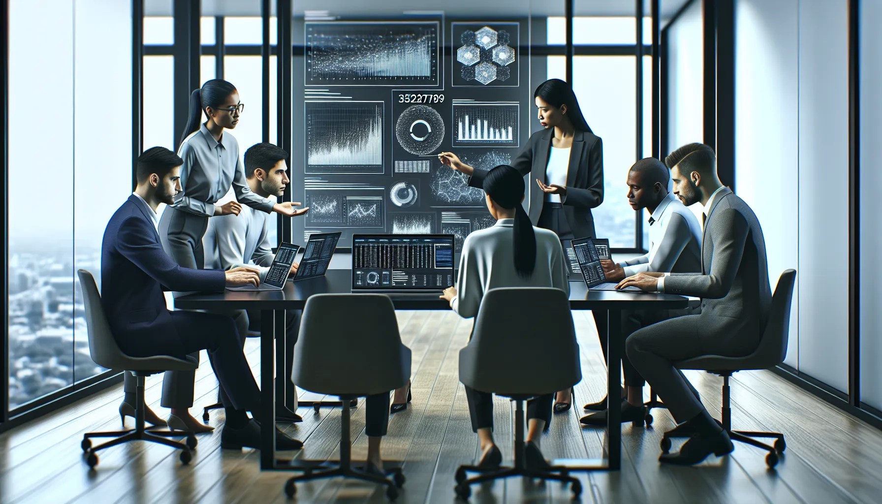 diverse data analysts discussing insights from the number 3516279199.