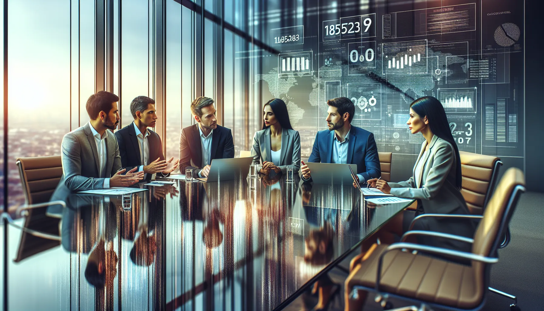 diverse team discussing data challenges in a modern conference room.