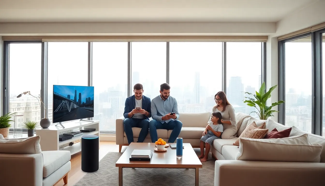 modern living room showcasing smart home technology in Chicago.