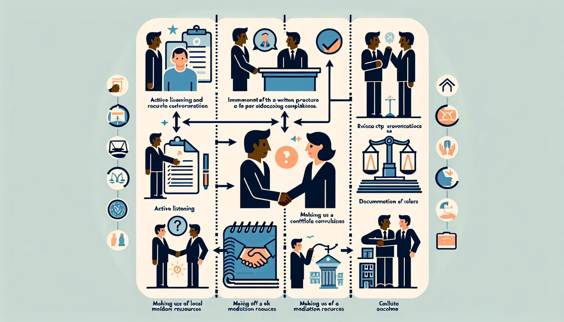 infographic showing steps for landlords to address tenant conflicts