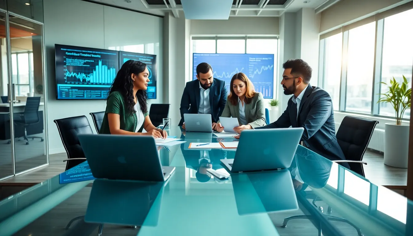 diverse team collaborating on hardware solutions in a modern office.