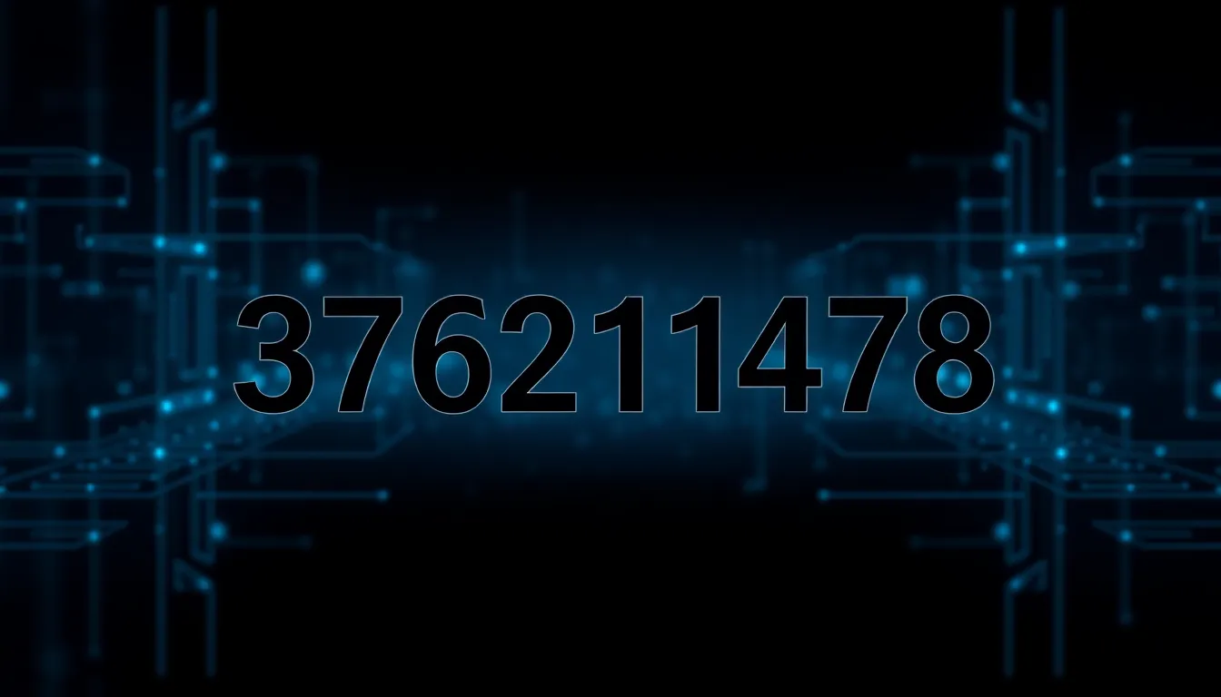 Stylized representation of the number 3762114378 in a digital setting.