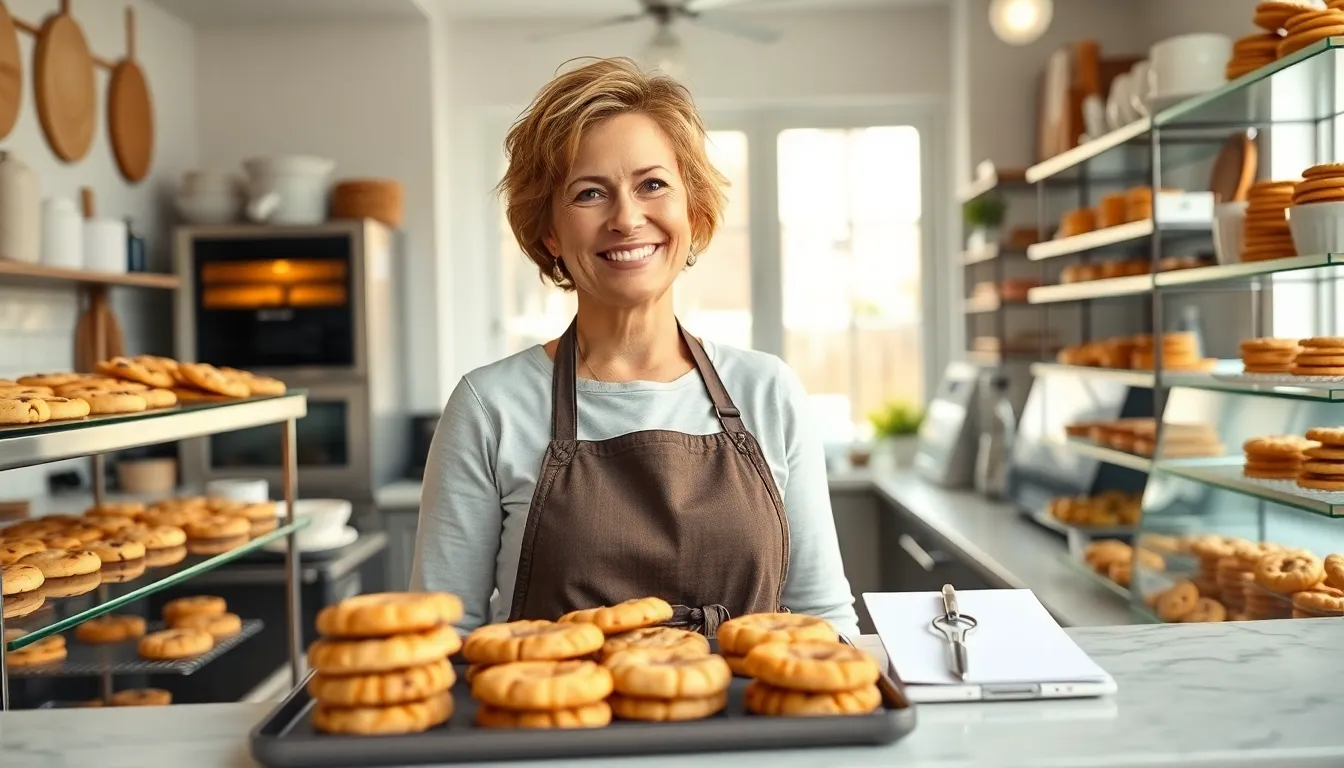 Mary, a baker, engaging with customers in a cheerful bakery.