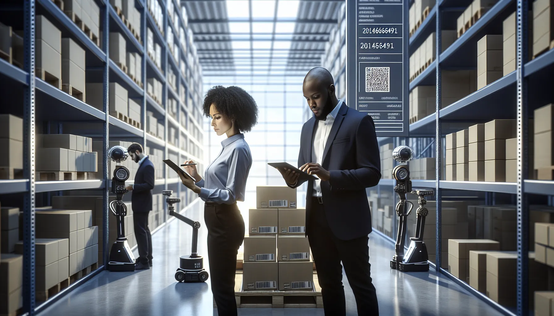 warehouse staff using technology to manage inventory efficiently.