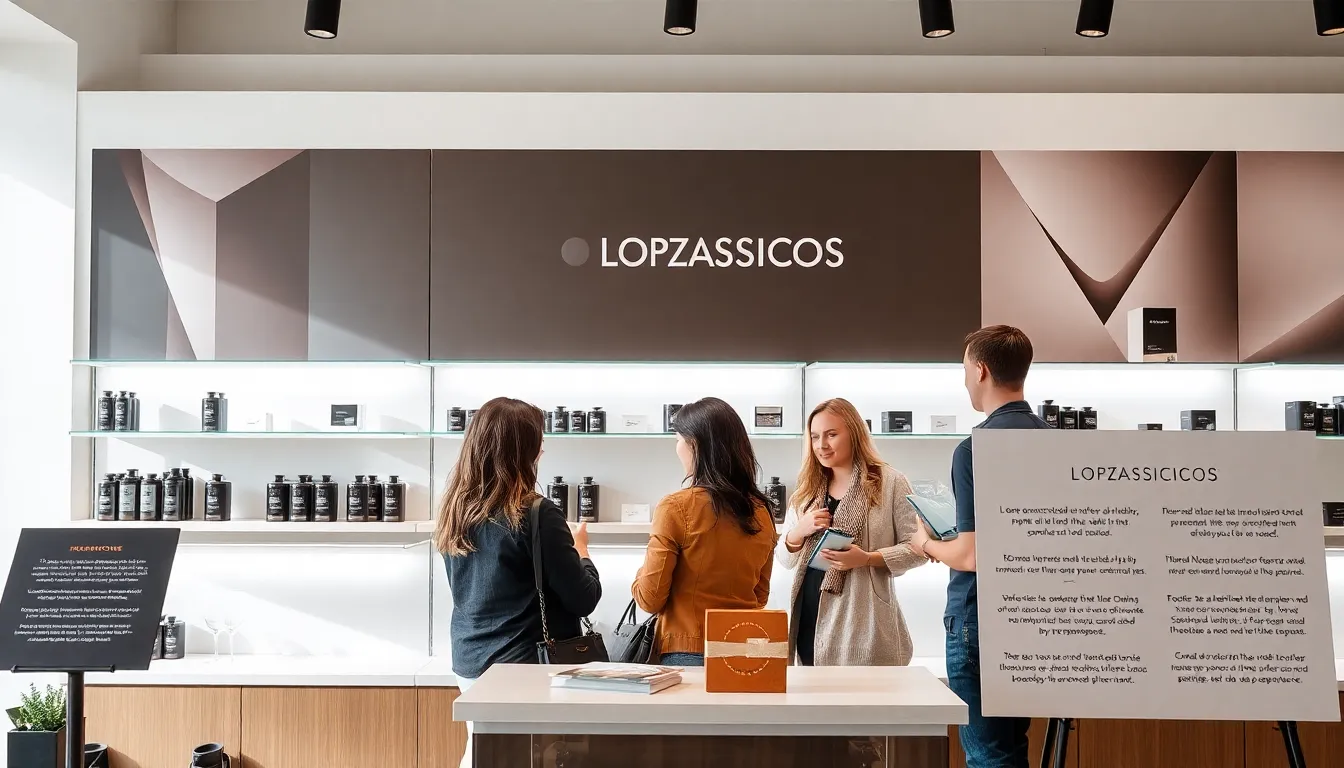 shoppers exploring Lopzassiccos products in a modern retail space.