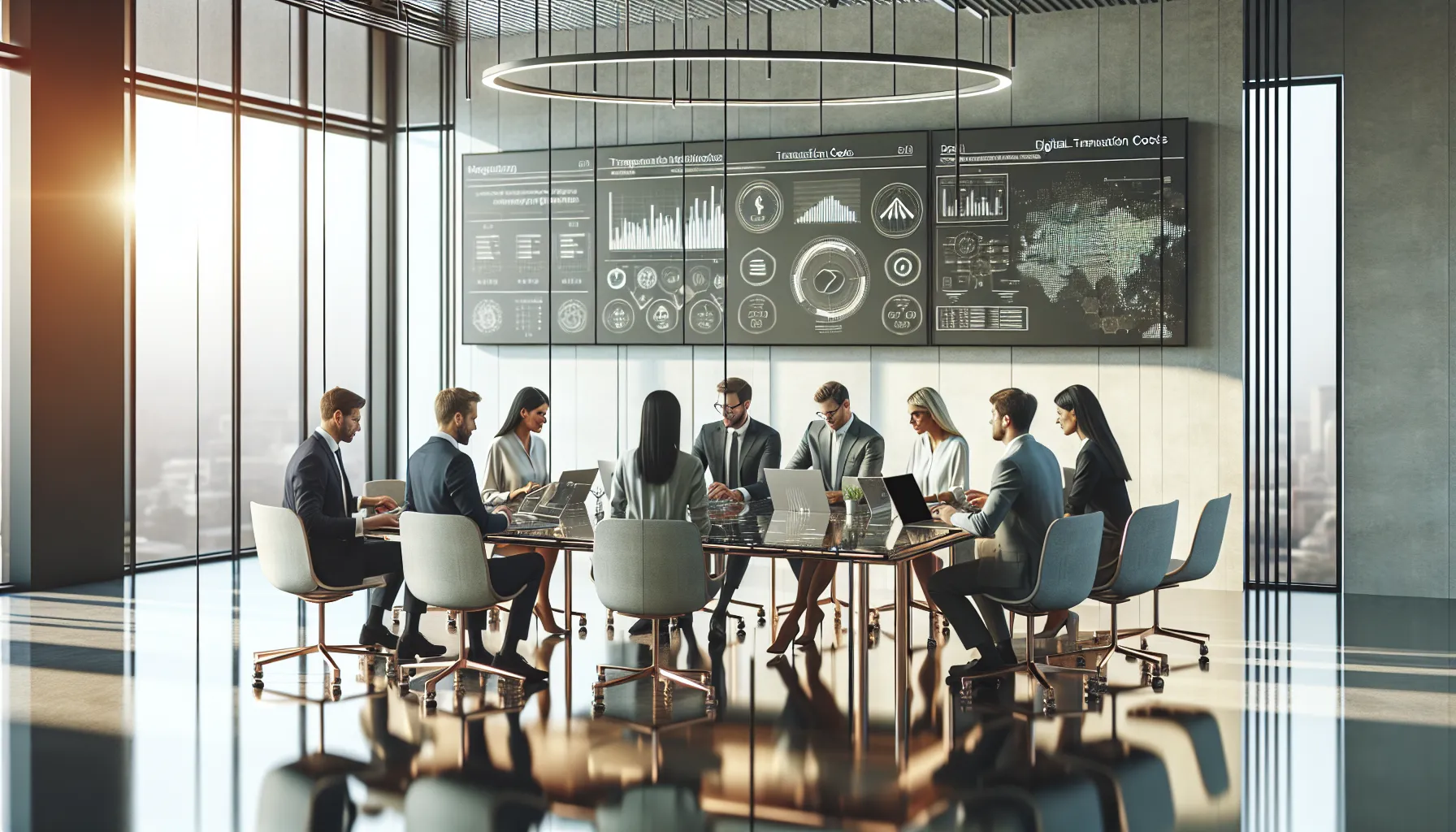 professionals discussing money transfer regulations in a modern office