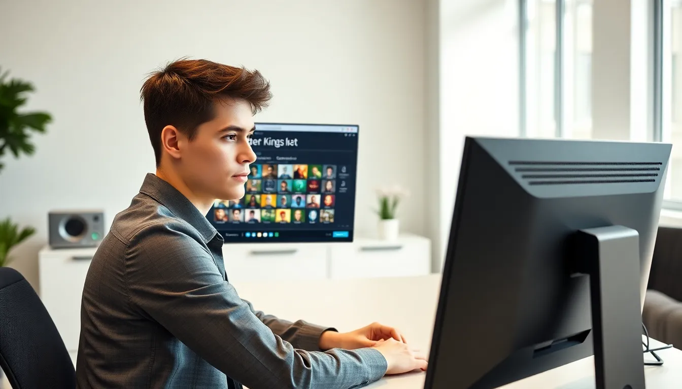 User engaging with character creation on a modern computer.