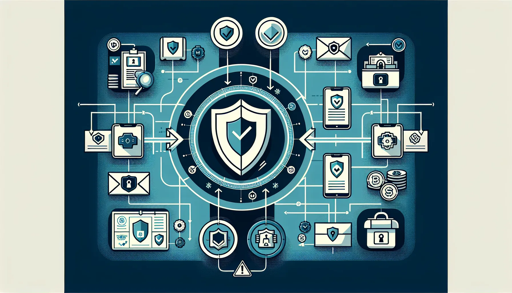Vertical infographic showing DeFi security steps: smart contract audits and hardware wallet usage.