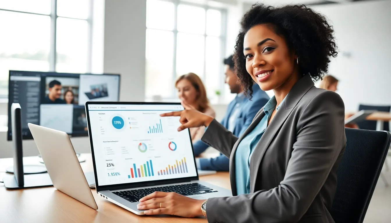diverse professionals collaborating in a modern office setting.