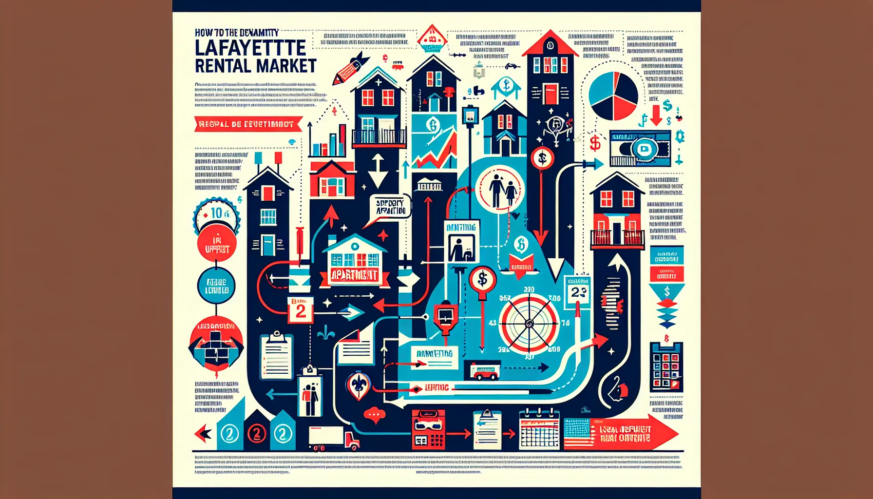 Flowchart showing how Lafayette’s rental market quickly changes with tenant demand and compliance steps.