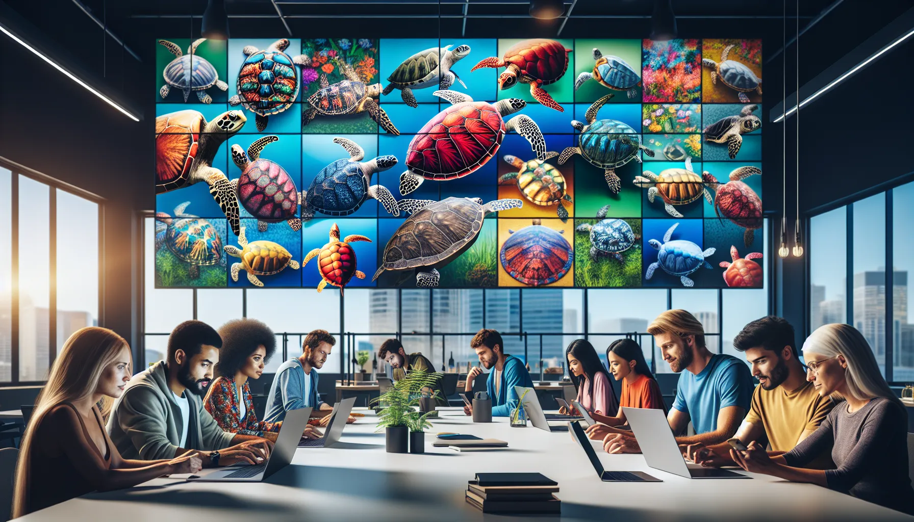 diverse turtle enthusiasts sharing conservation stories online.