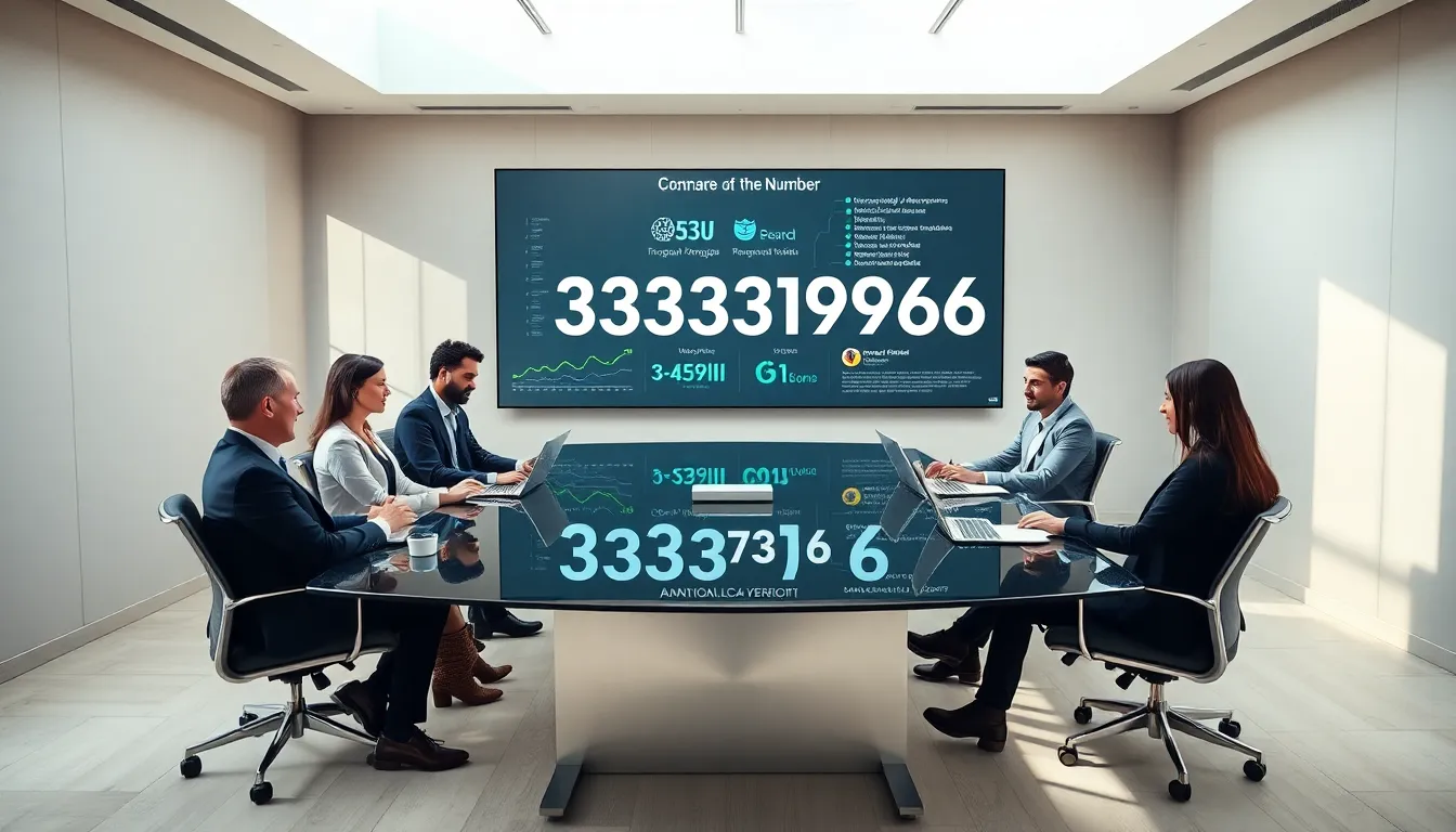 diverse professionals discussing technology in a modern conference room.