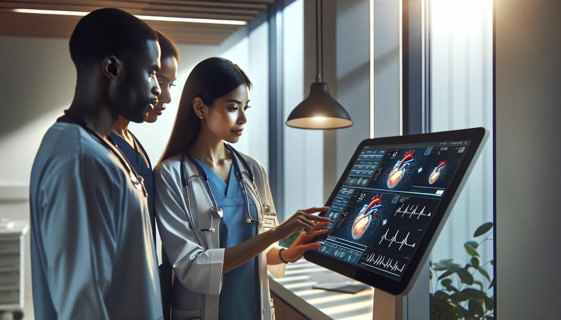 Cardiologist using Intas FFR in a state-of-the-art medical setting.