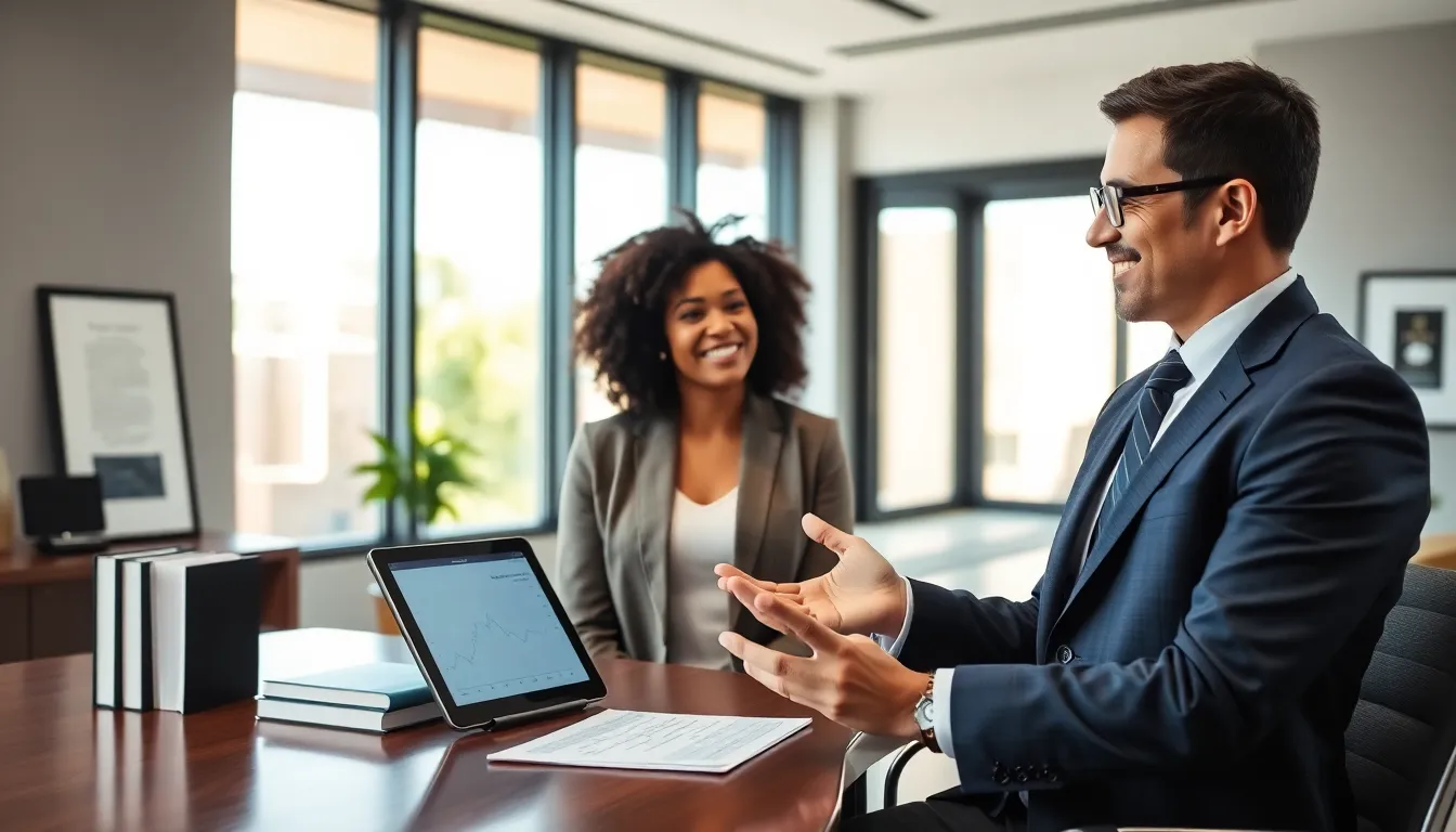 attorney discussing a contingency fee agreement with a client.