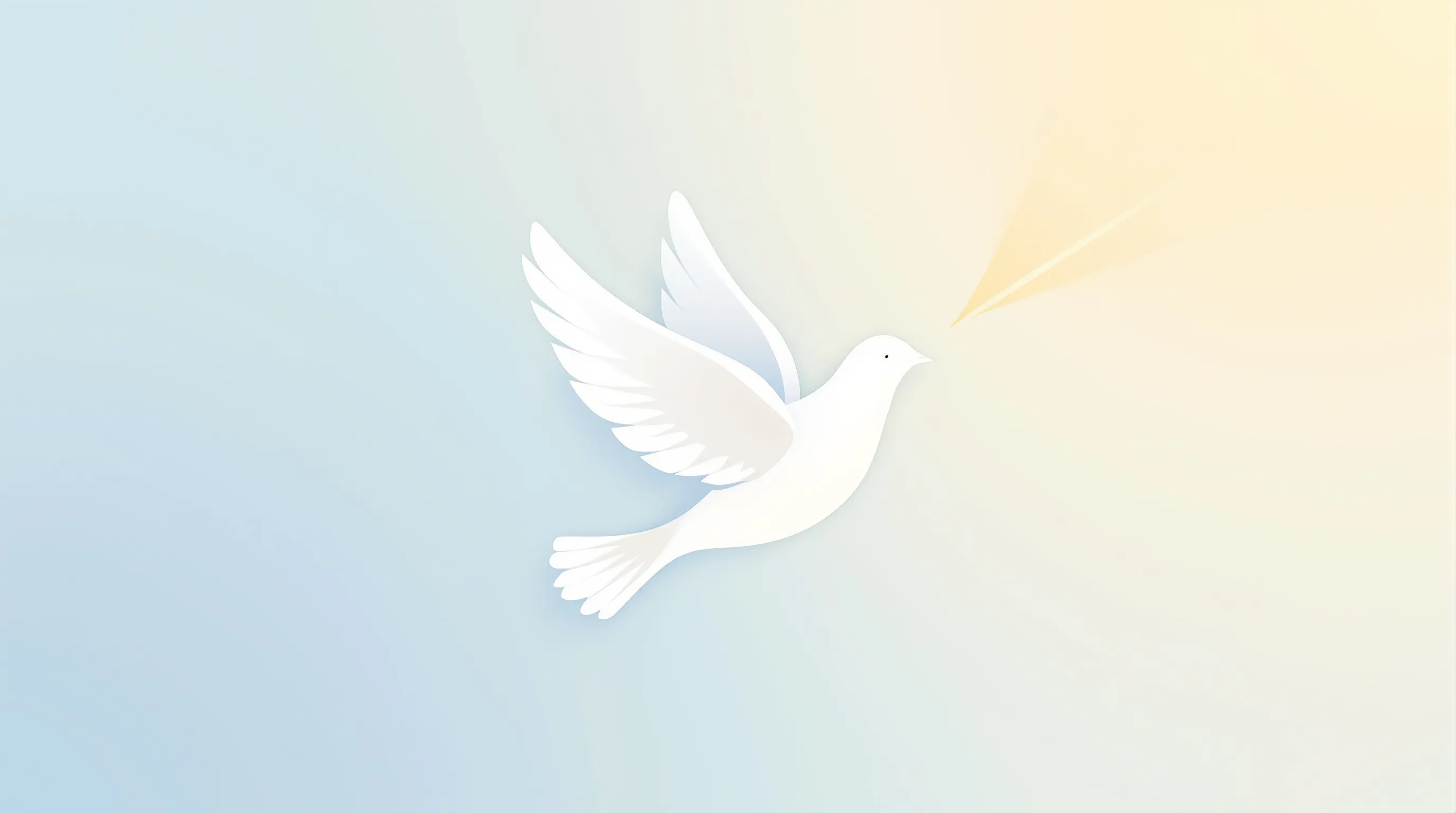White dove in flight on minimal gradient background symbolizing confirmation blessing.