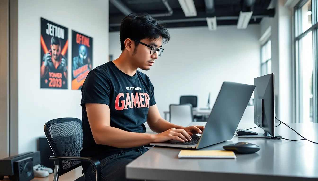 Dolofis Jelpan, a gamer editor, working in a bright, modern office.