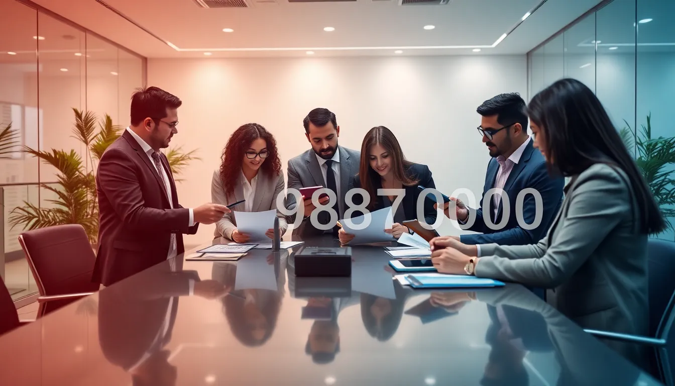 diverse team discussing the significance of a numeric code in a modern office.