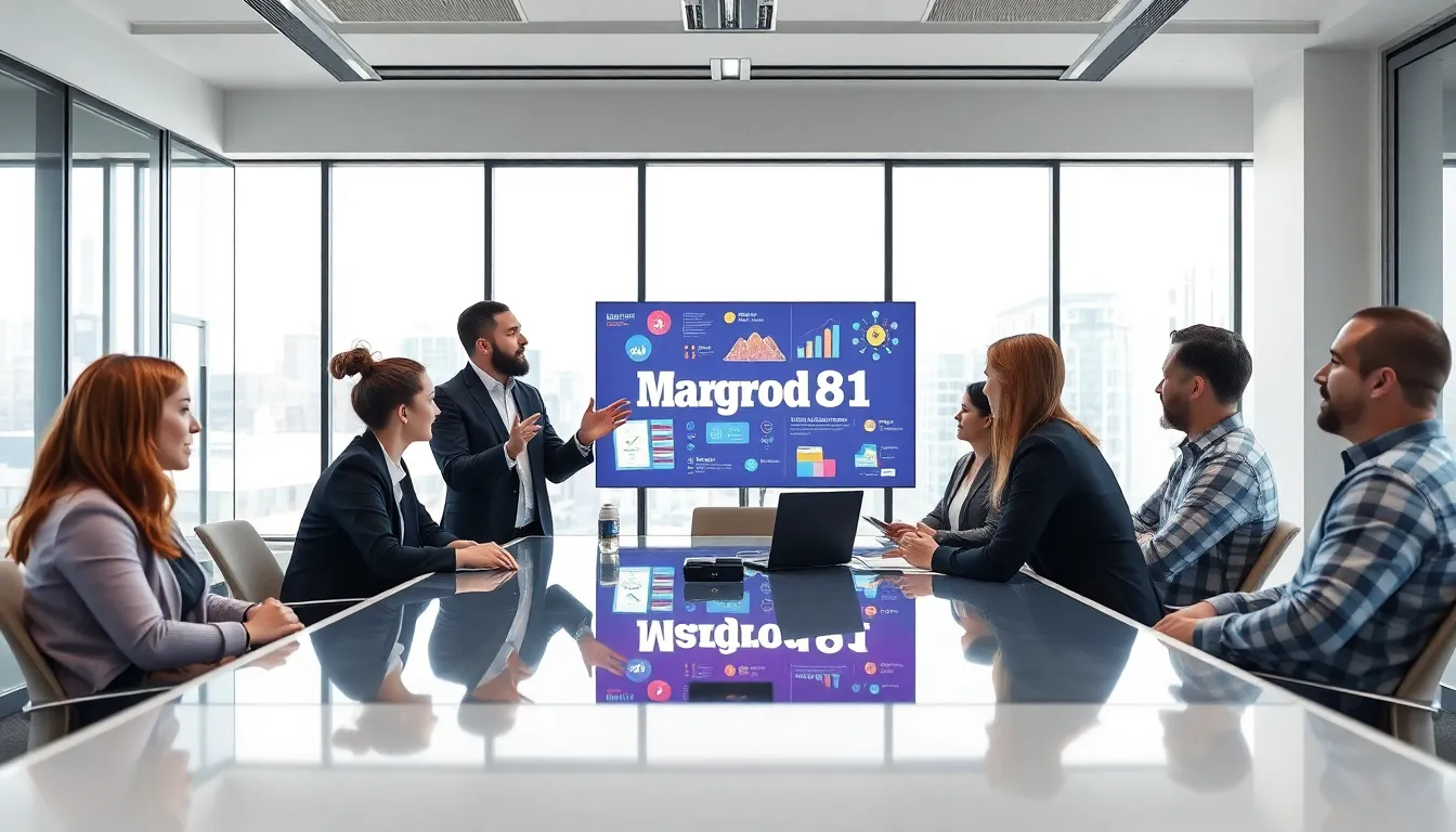 diverse professionals brainstorming over technology concepts in a modern office.