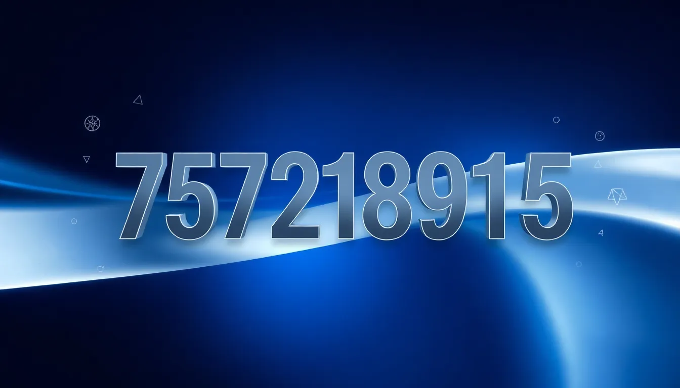 The number 7572189175 artistically displayed against a modern background.