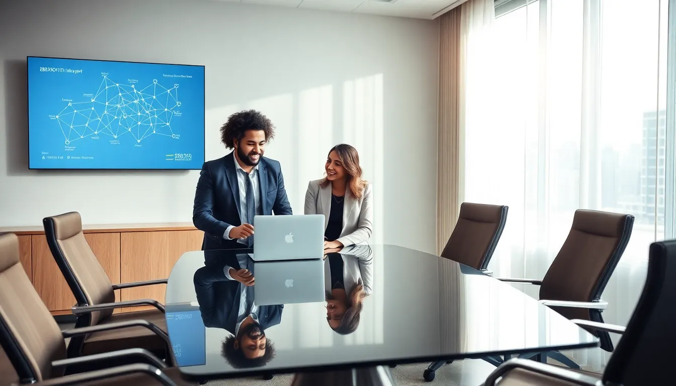 professionals discussing digital identifiers in a modern meeting room.