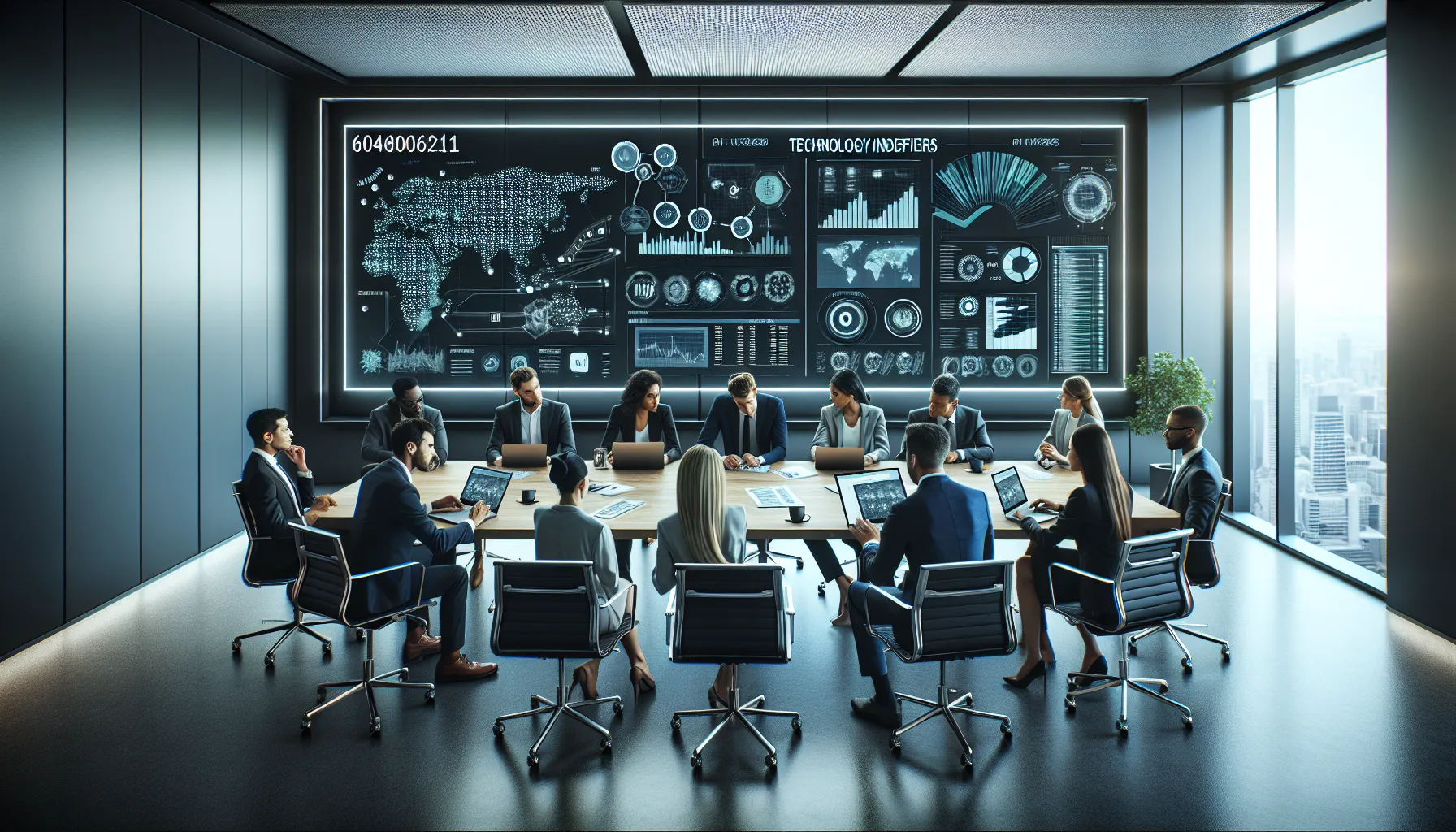 diverse team in a tech office discussing data identifiers.