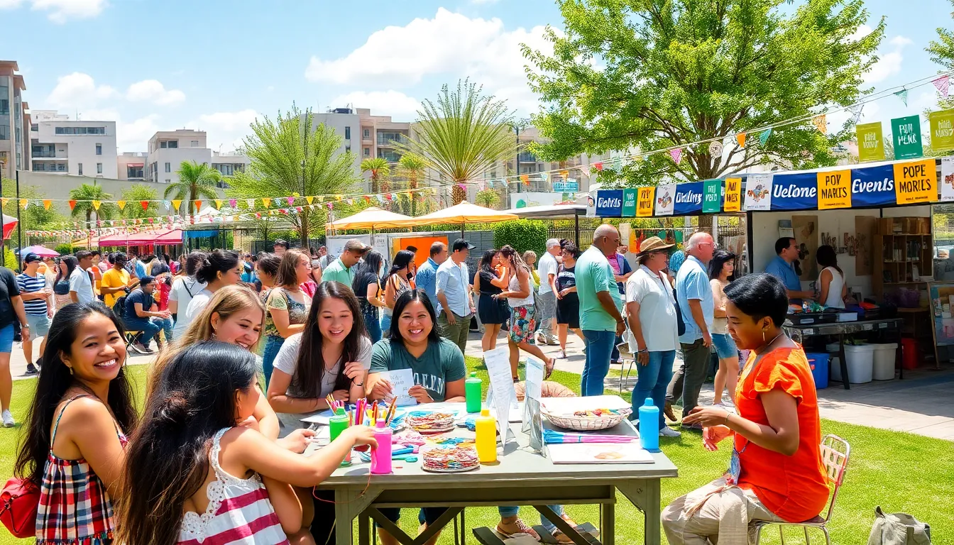 diverse group enjoying affordable events in a community park.