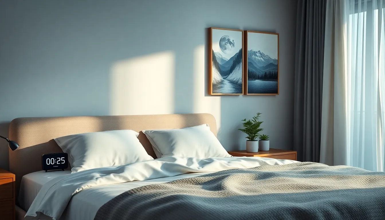 modern bedroom setup promoting restful sleep at night.