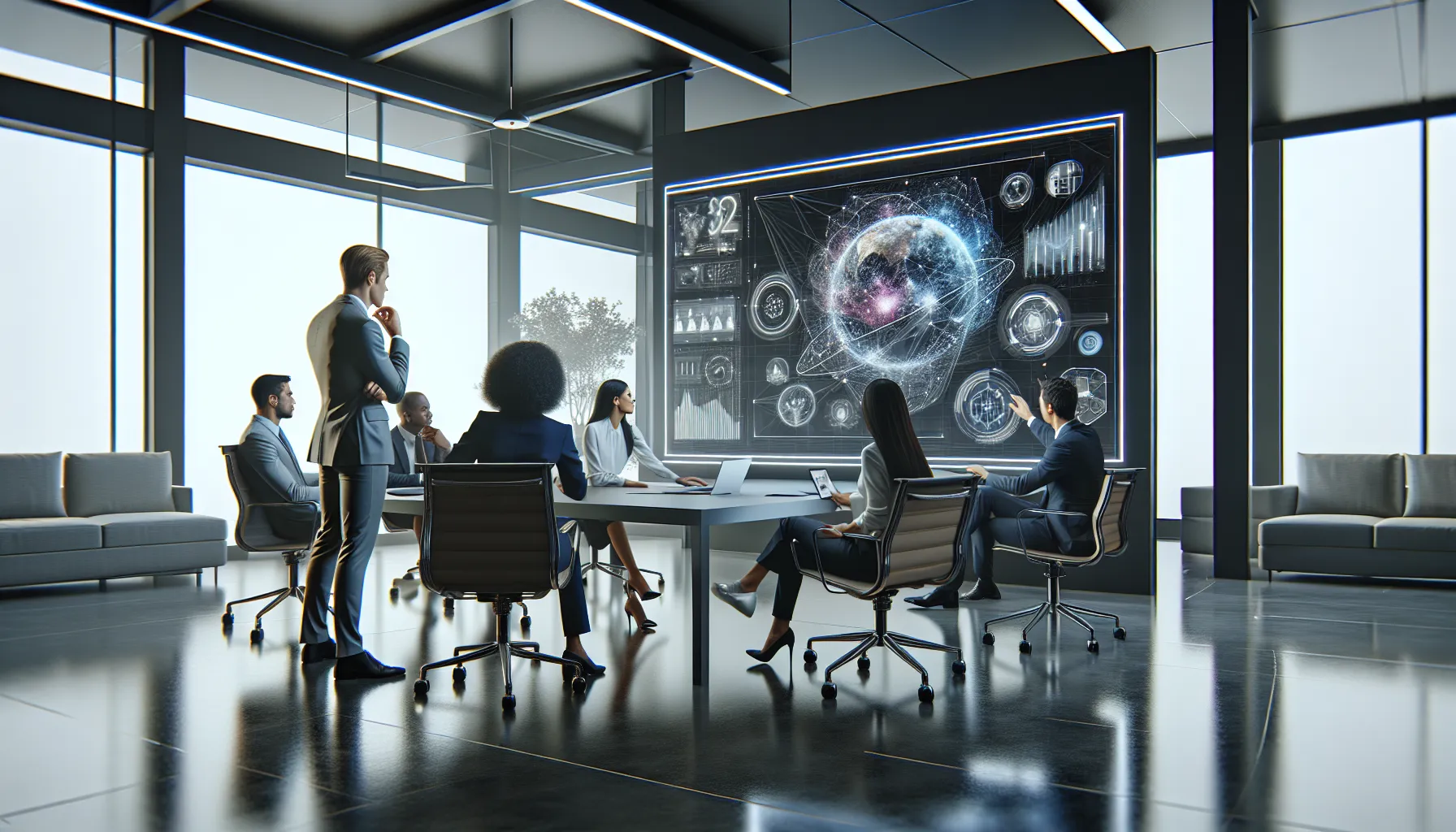 diverse team discussing concepts related to innovation in a modern office.