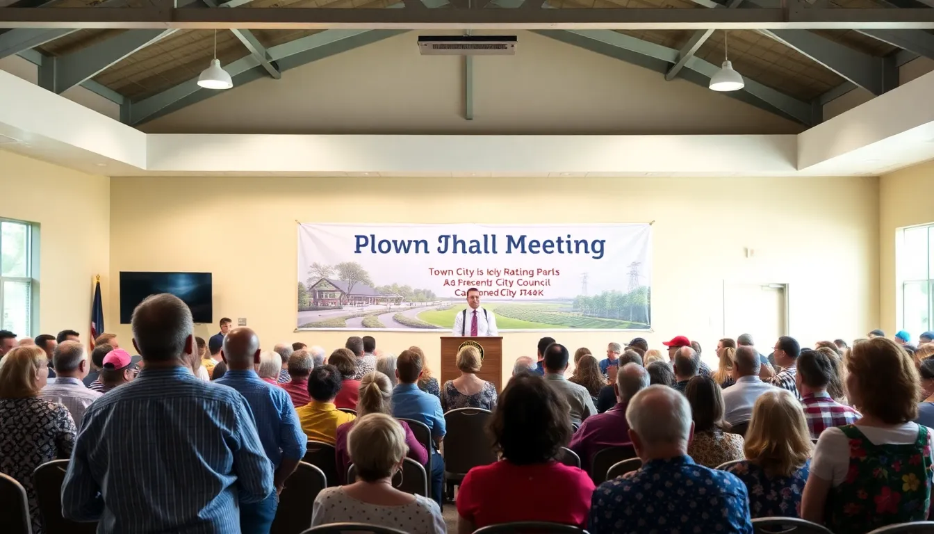 Residents participating in a town hall meeting in Plant City.