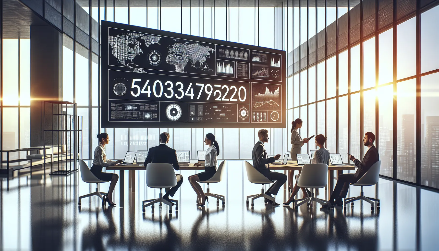 diverse team discussing significance of a unique number in a modern office.