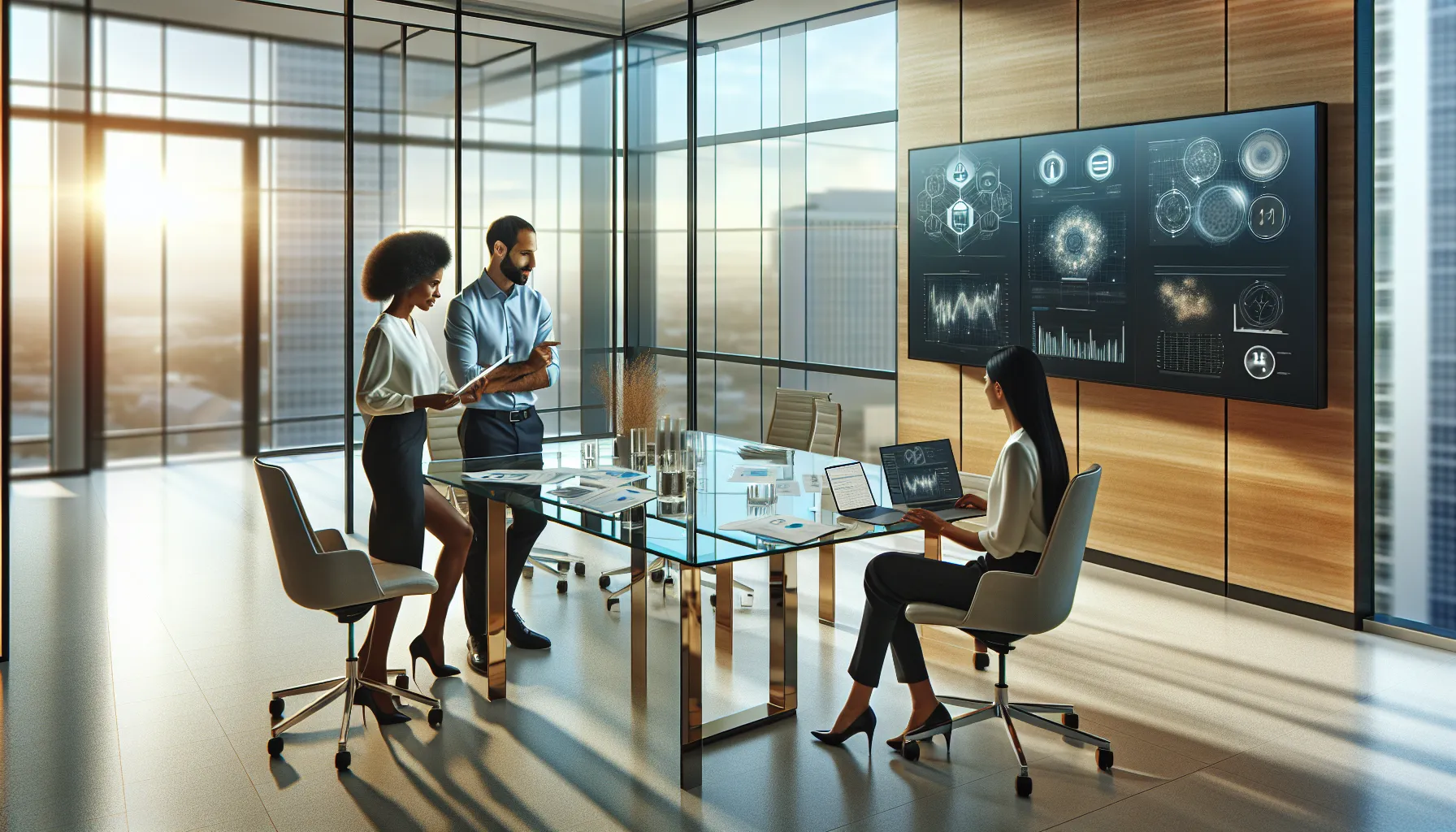 diverse team collaborating on Vjlbdj applications in a modern office.