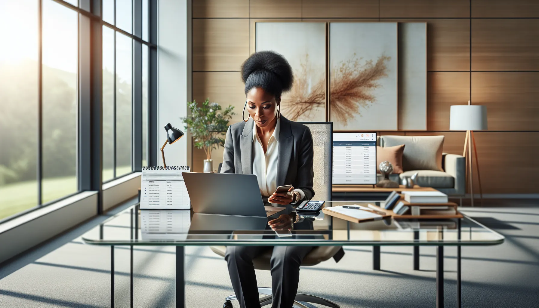 a professional reporting unwanted calls in a modern office.