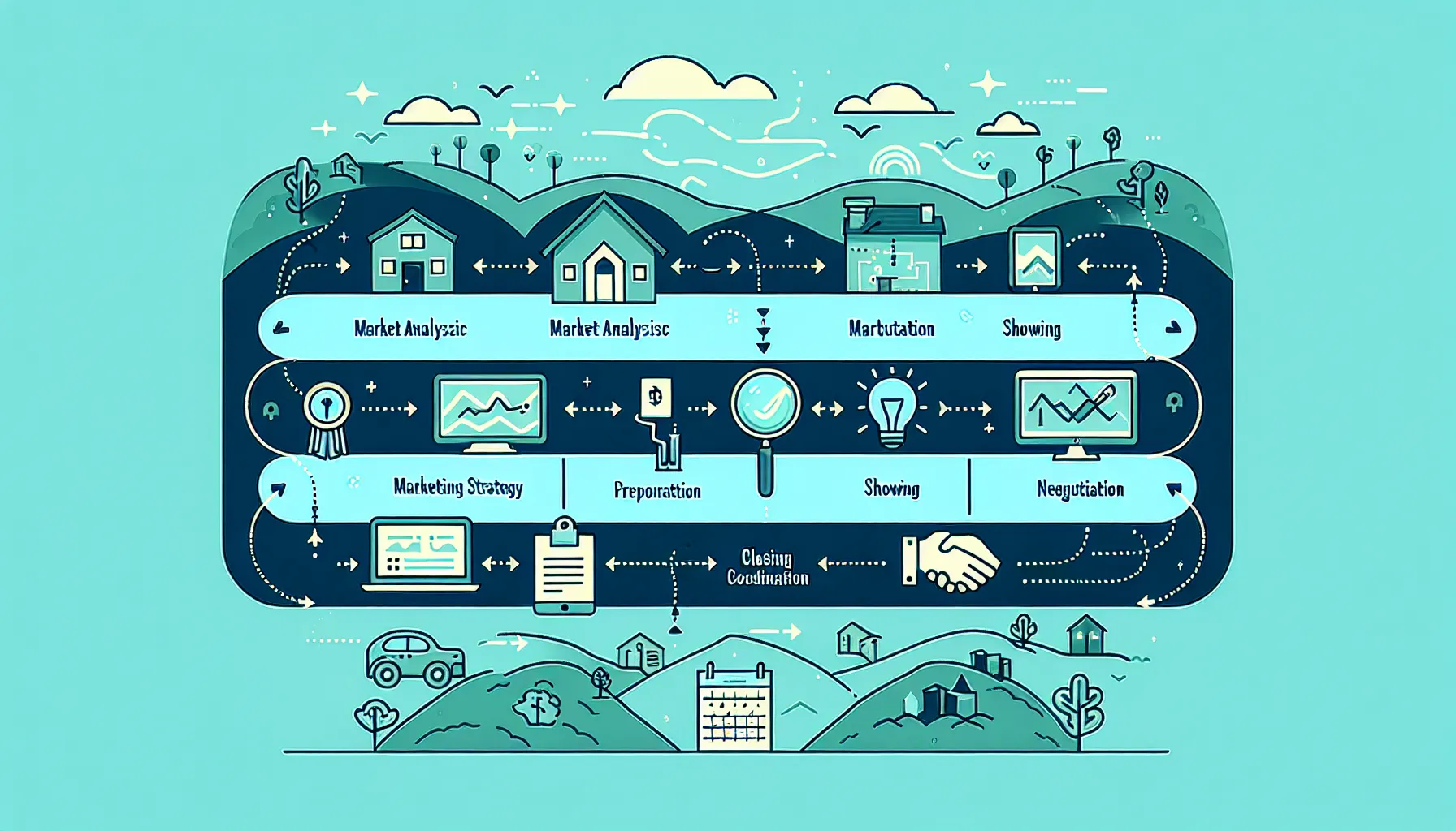 process diagram showing steps to sell a home in Orinda