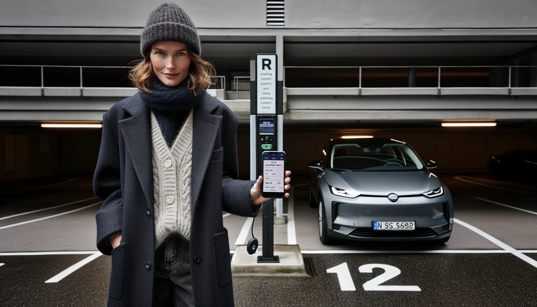 Norwegian resident listing a gated, numbered parking space with ev charger via app.