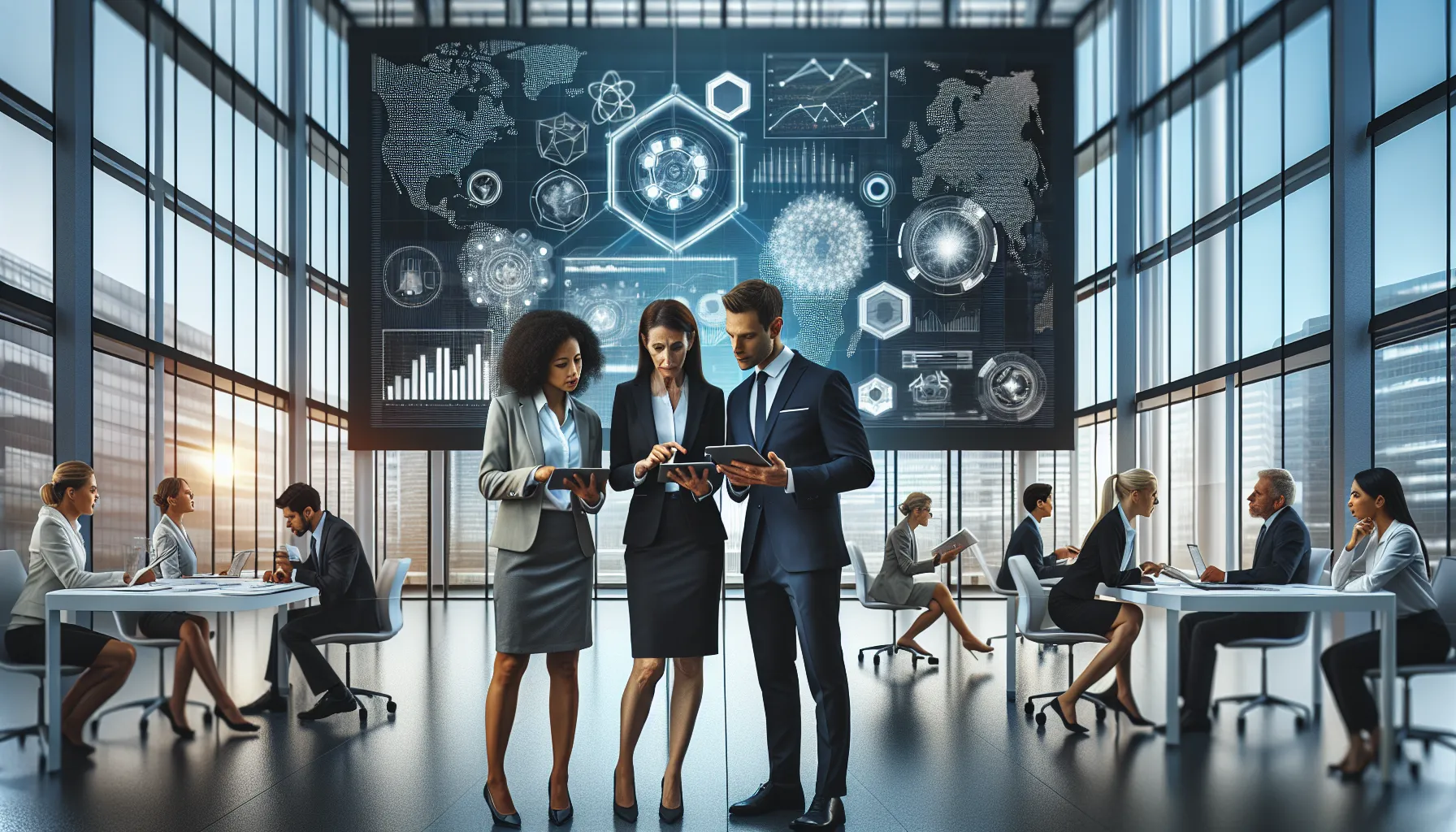 diverse team discussing eringimgams applications in a bright office.