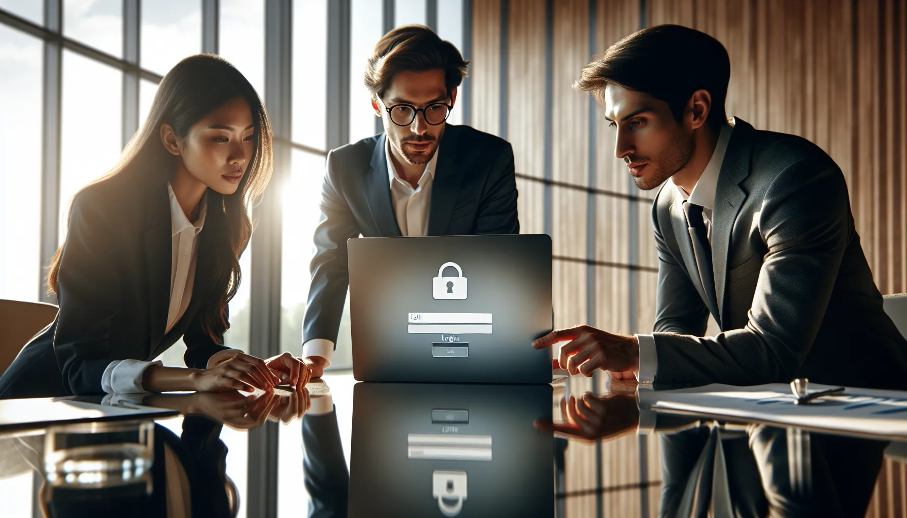 diverse professionals discussing Betproexch login on a laptop.